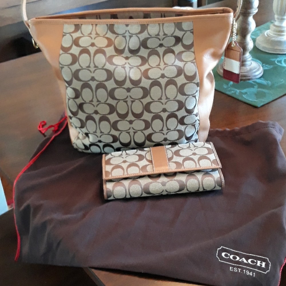 Coach signature handbag